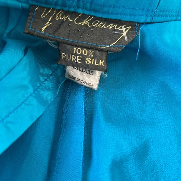 Vintage 100% Silk Skater Inverted Pleat Skirt Size Medium - Picture 5 of 13